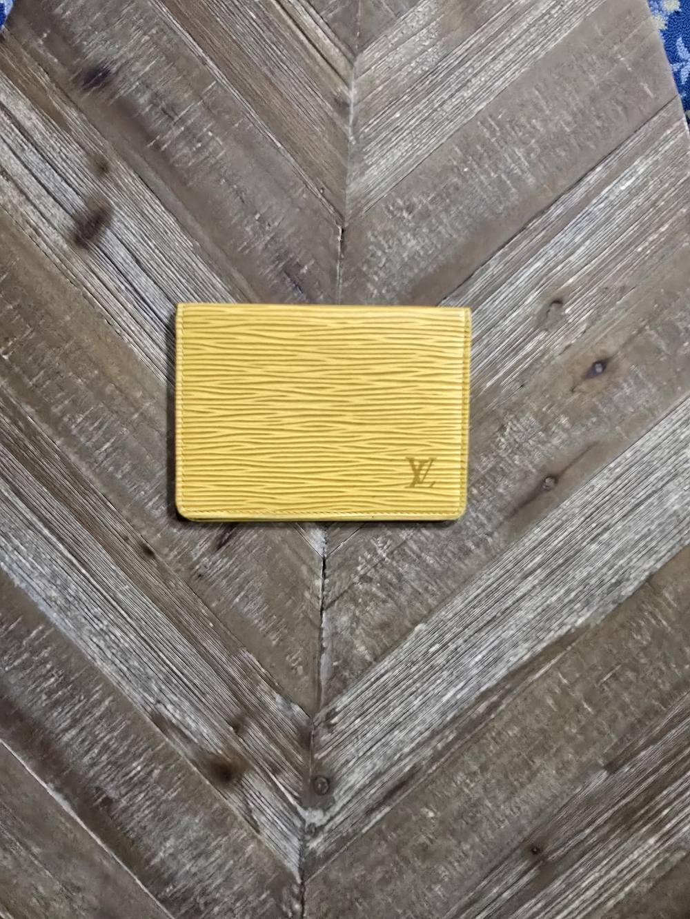 Authentic Louis Vuitton Vintage Yellow Epi Leather Porte 2 Cartes Card Holder